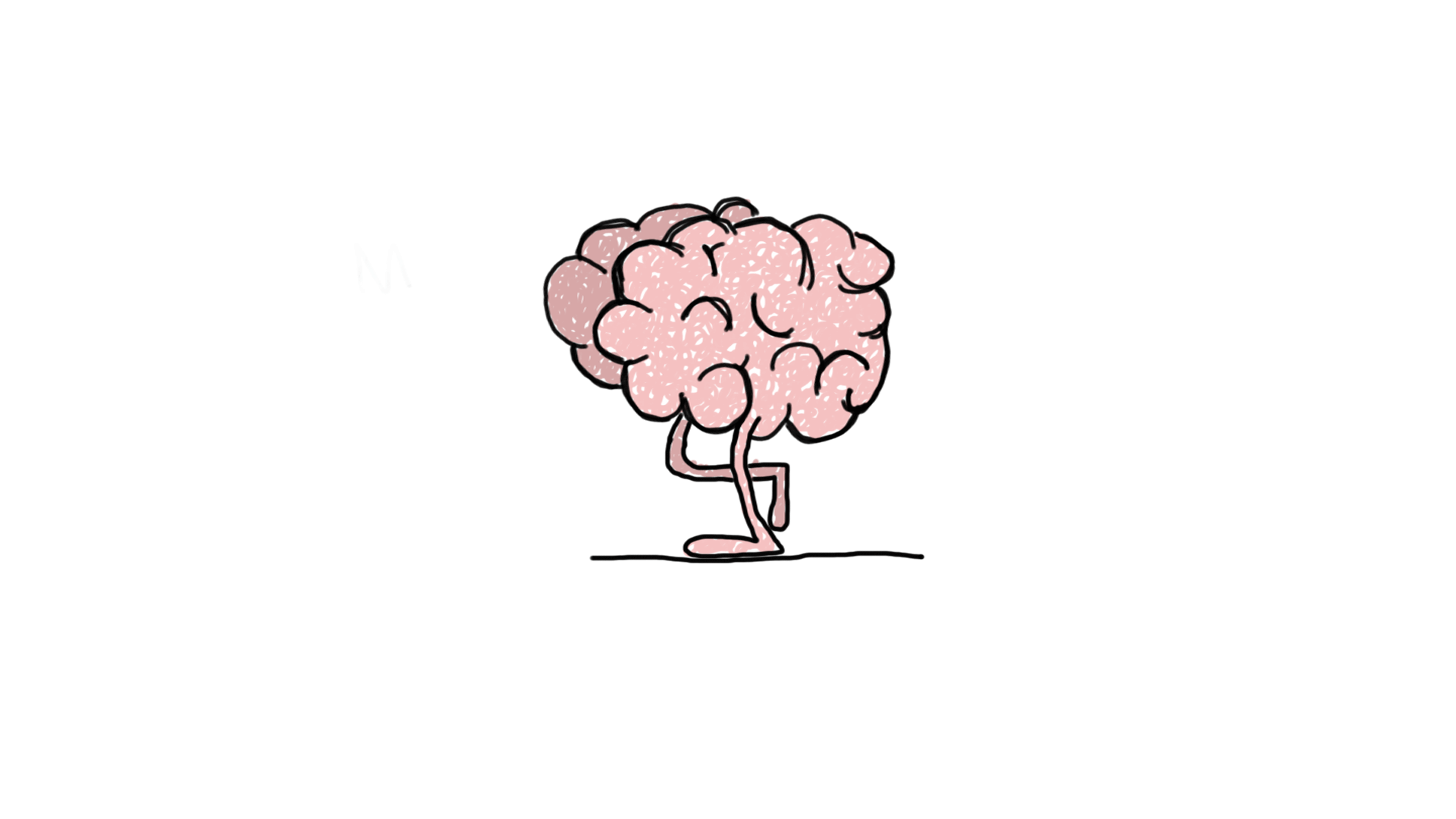 A little pink brain walking