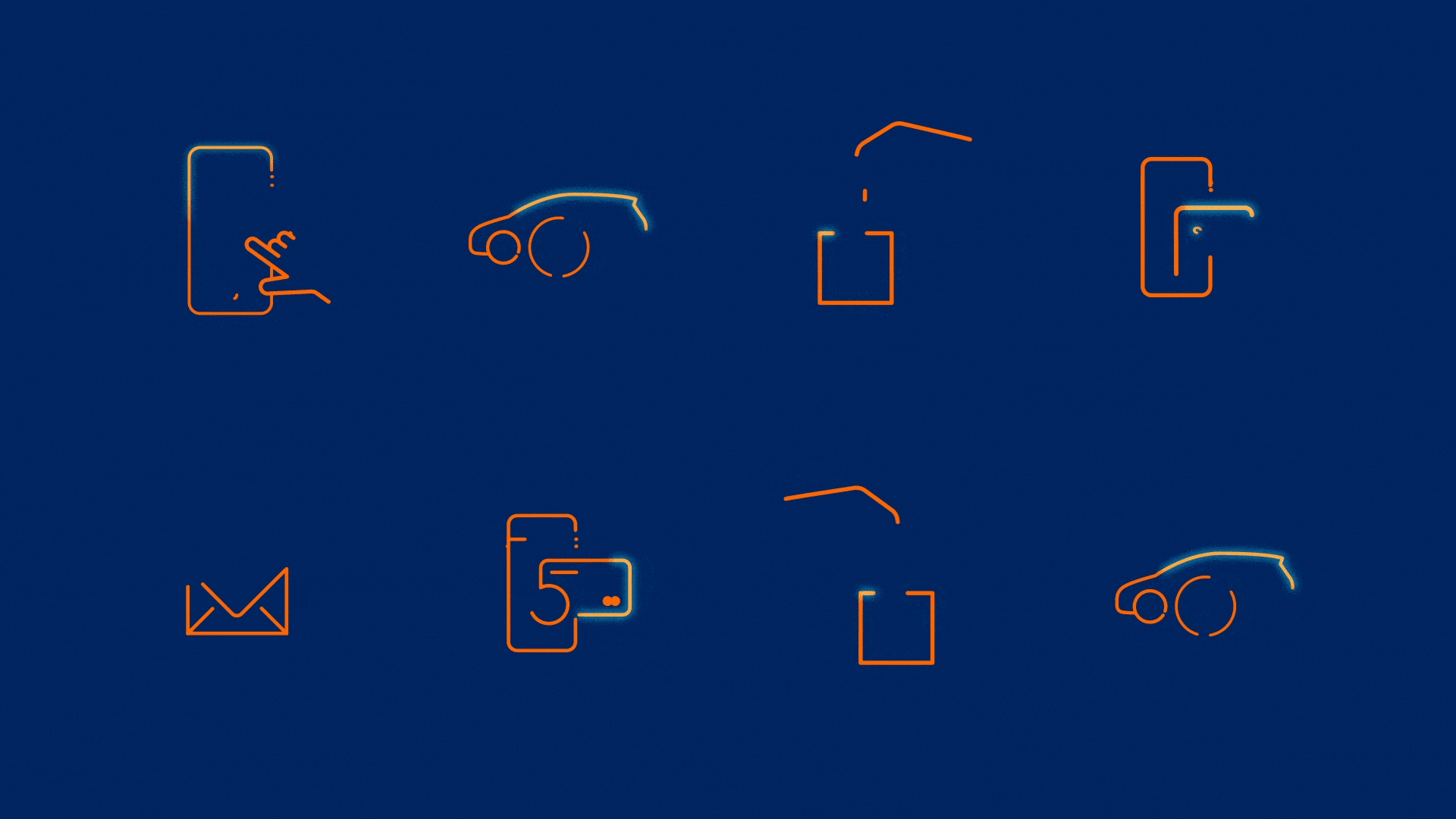 Animated Hekla service icons, collection 1.